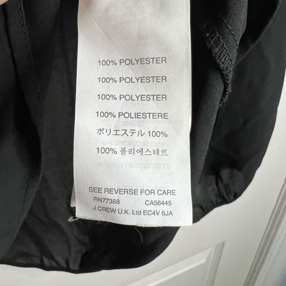 J. Crew Women's Split Neck Blouse with Tassel Trim - Black - Size 10 - Picture 8 of 8